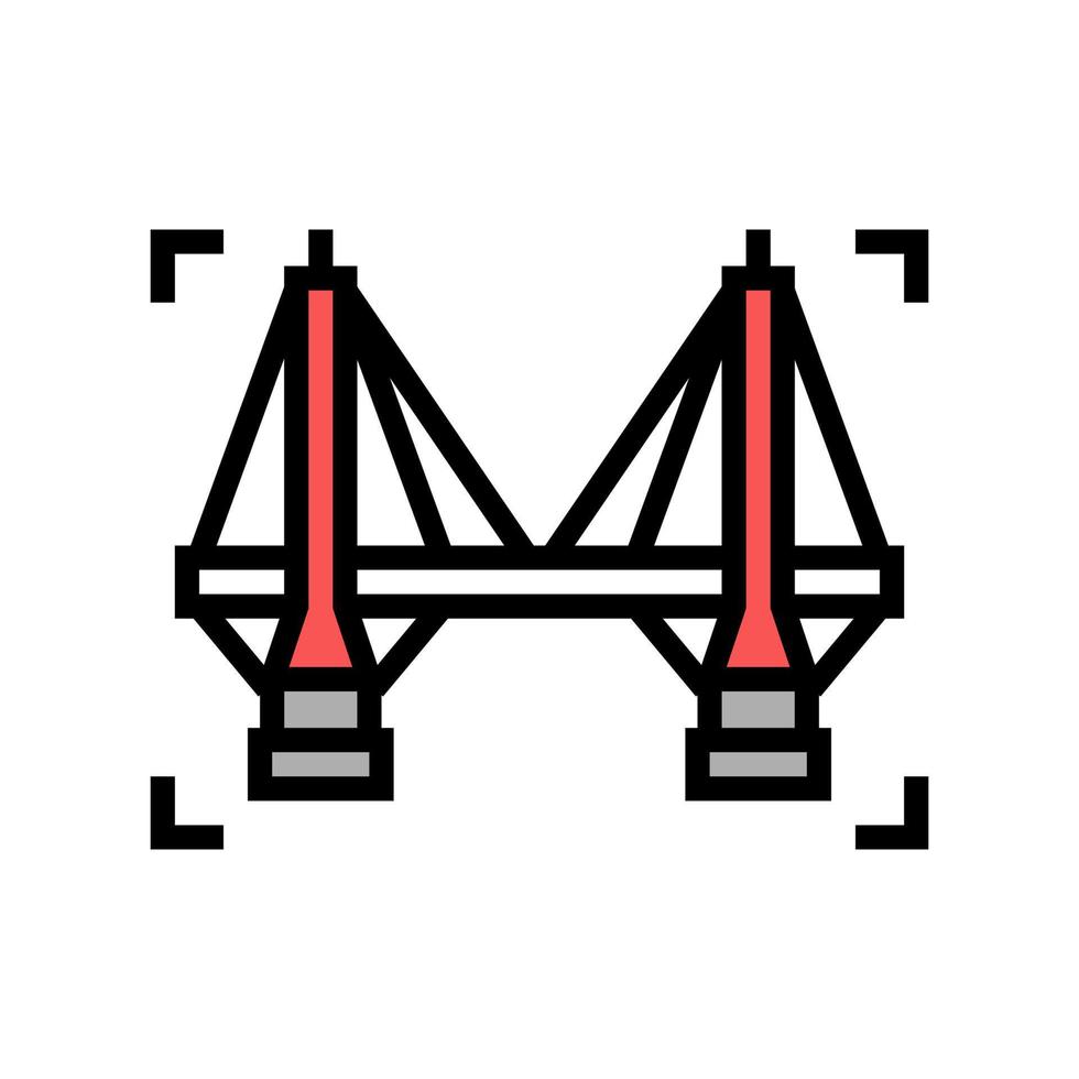 brug modellering kleur pictogram vector illustratie teken