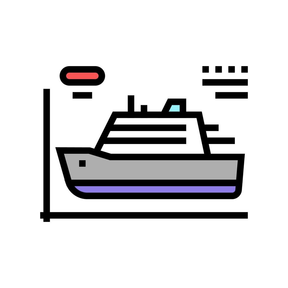 schip modellering kleur pictogram vector illustratie teken