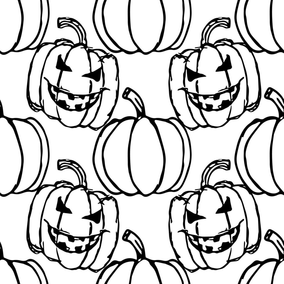 naadloze halloween vector patroon. doodle vector met halloween pictogrammen