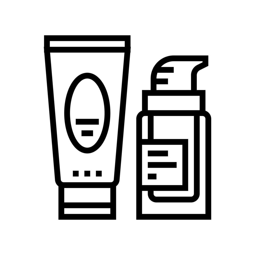 crème cosmetica pakketten lijn pictogram vectorillustratie vector