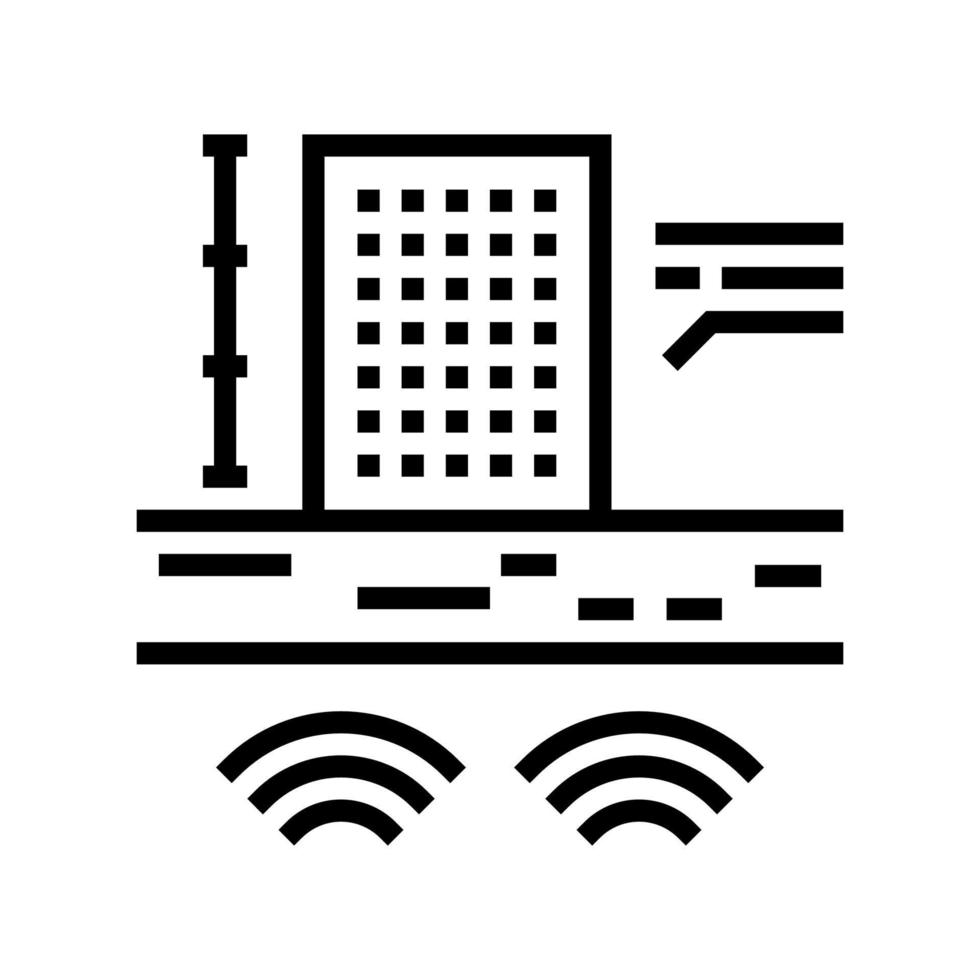 natuurrampen gebouw modellering lijn pictogram vectorillustratie vector