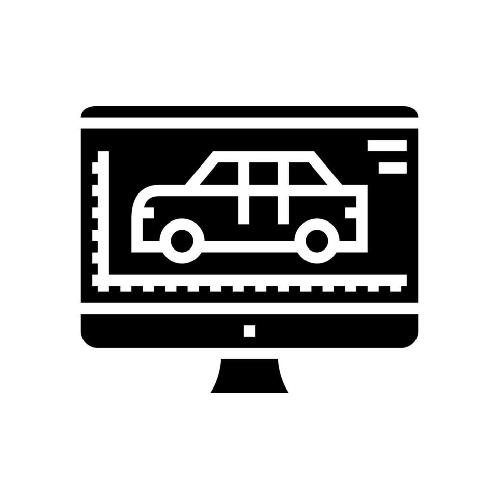 auto model maten en kenmerken glyph pictogram vectorillustratie vector