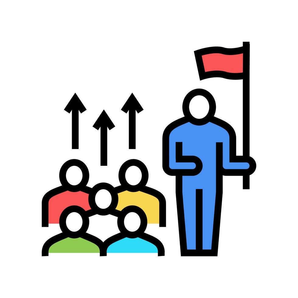 leiderschap team kleur pictogram vector kleur illustratie
