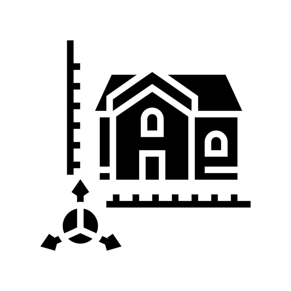 huis bouw modellering glyph pictogram vectorillustratie vector