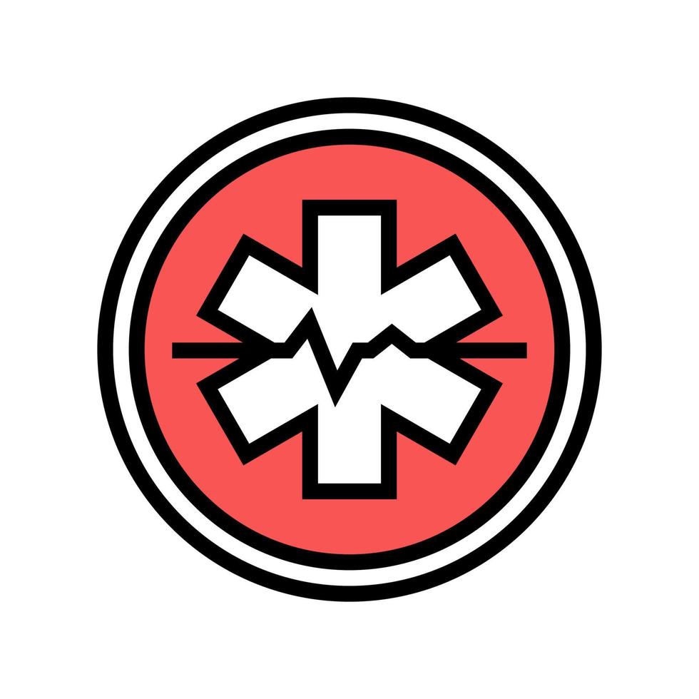 nood ambulance ziekenhuis teken kleur pictogram vectorillustratie vector