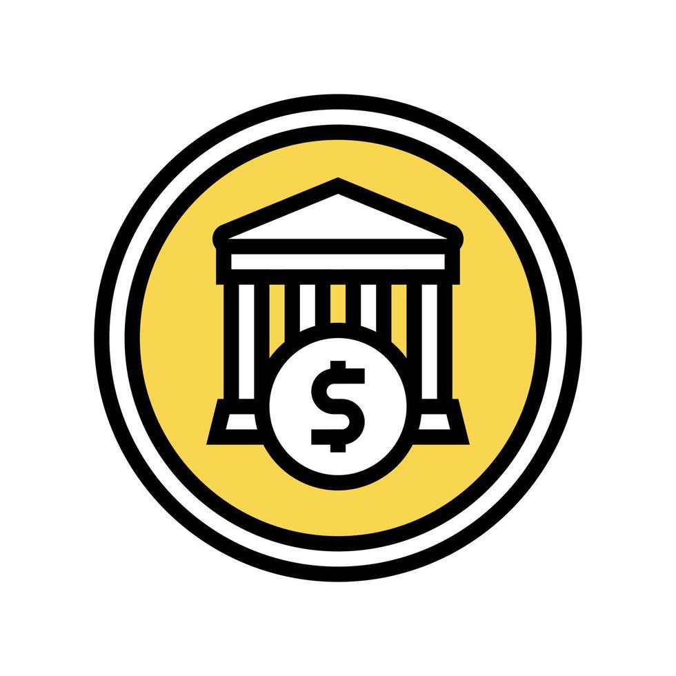 financiële gebouw bank teken kleur pictogram vectorillustratie vector