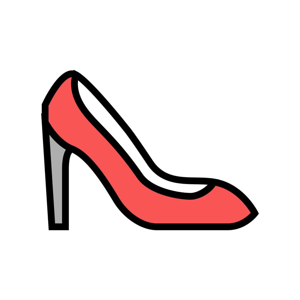 vrouw schoen kleur pictogram vector kleur illustratie