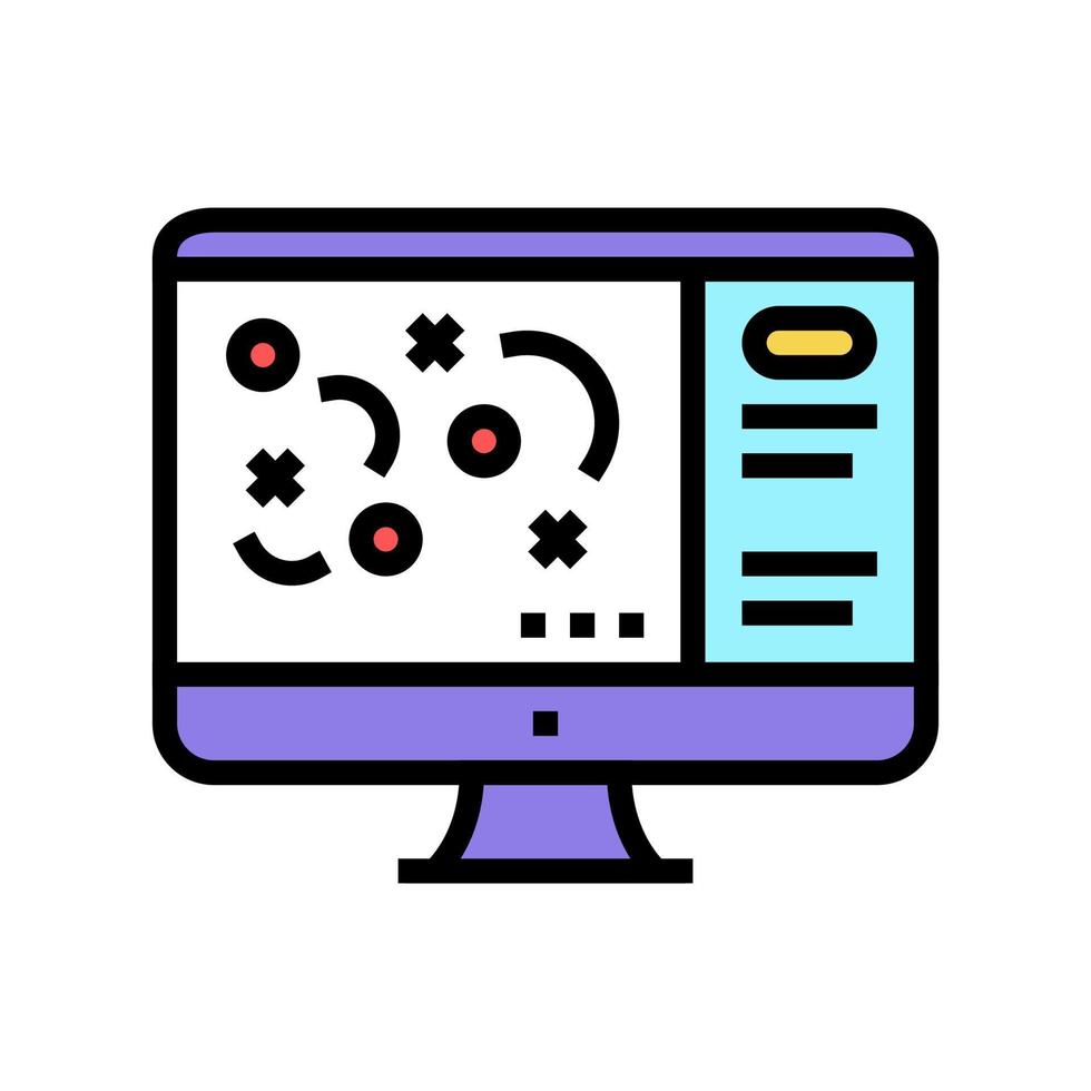 strategie op computerscherm kleur pictogram vectorillustratie vector