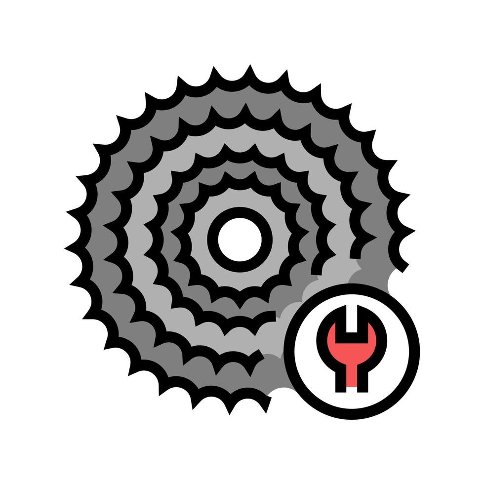 cassette tandwiel vervanging kleur pictogram vectorillustratie vector