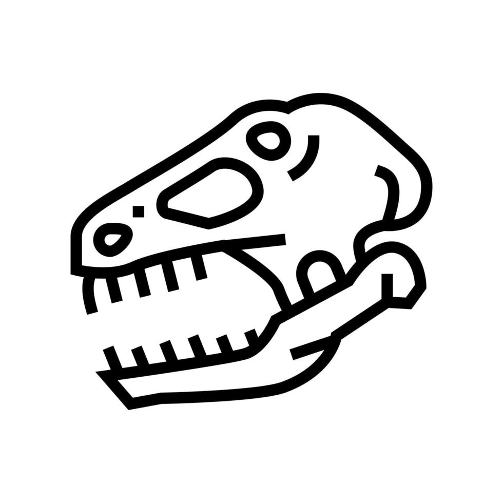 dinosaurus schedel kleur pictogram vectorillustratie vector