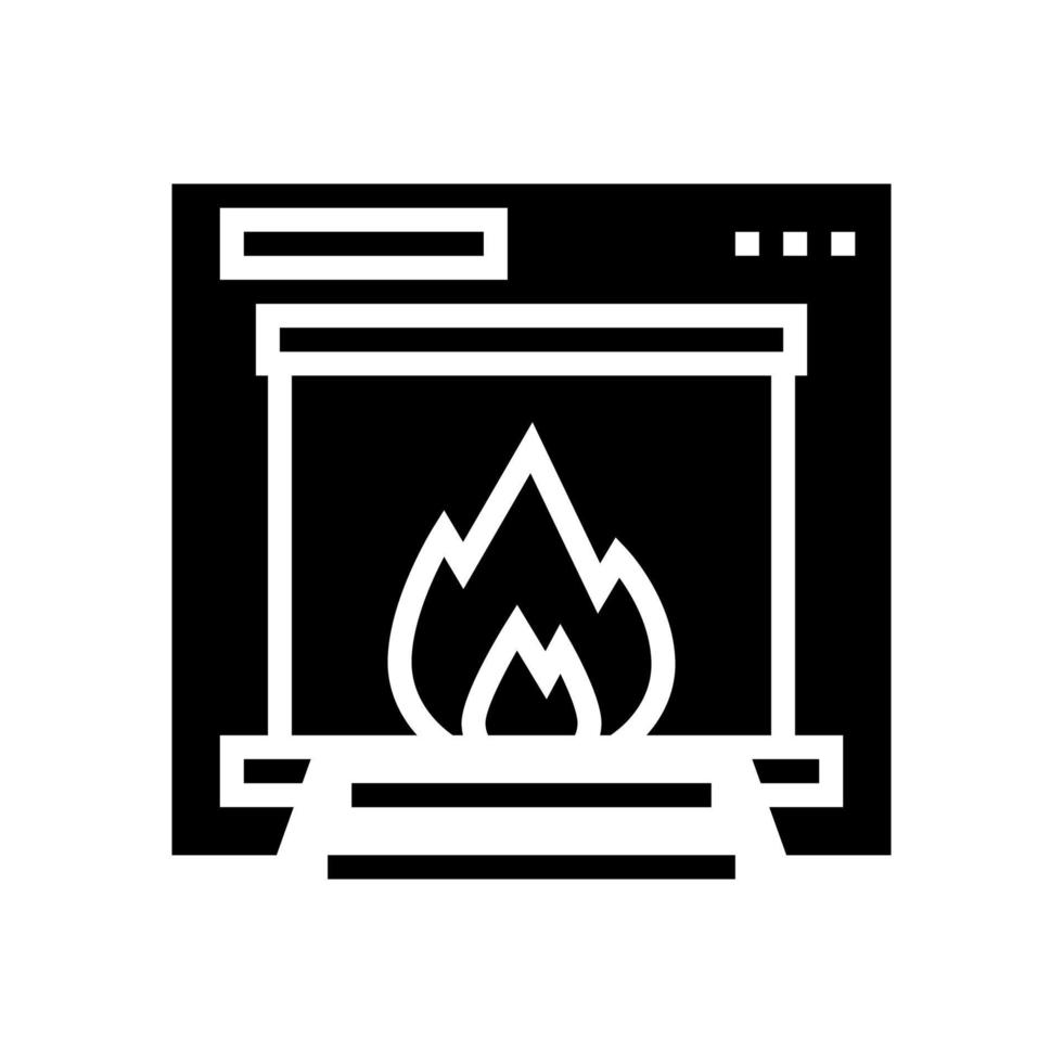 brandende vuilnis machine glyph pictogram vectorillustratie vector