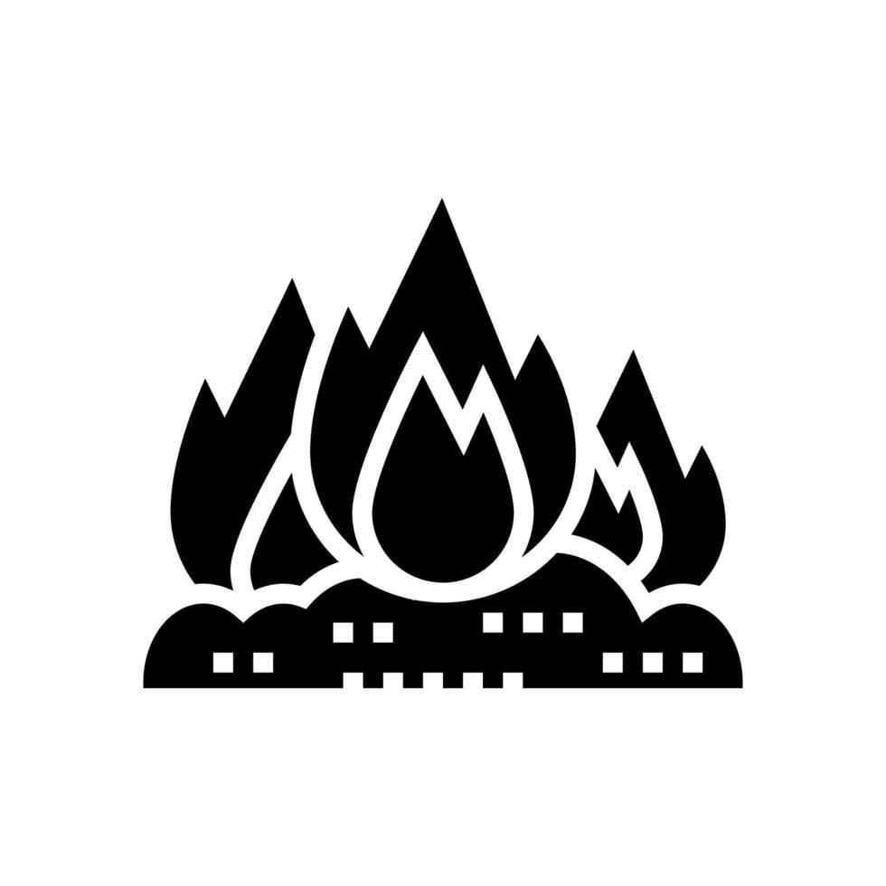 brandende kool glyph pictogram vectorillustratie vector