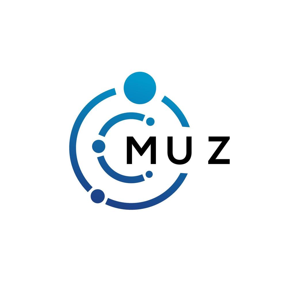 muz creatieve initialen letter it logo concept. muz brief design.muz brief technologie logo ontwerp op witte achtergrond. muz creatieve initialen letter it logo concept. muz brief ontwerp. vector