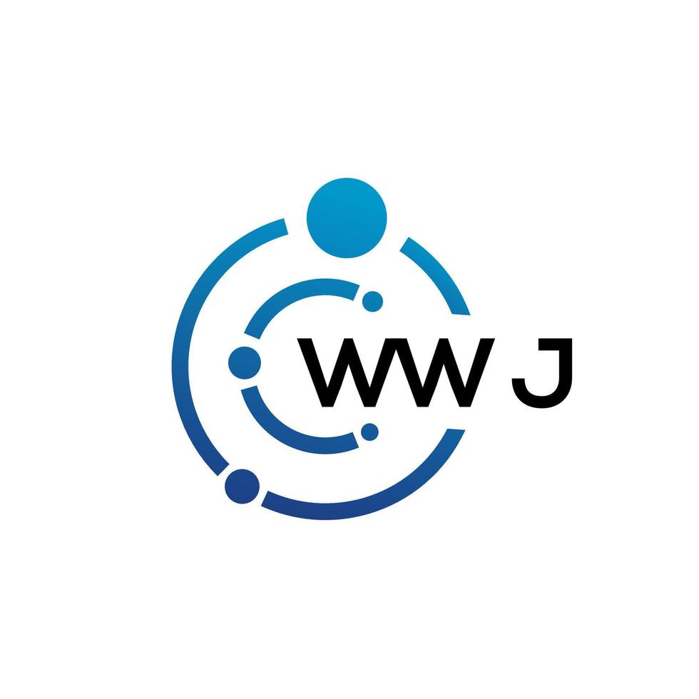 wwj brief technologie logo ontwerp op witte achtergrond. wwj creatieve initialen letter it logo concept. wwj brief ontwerp. vector