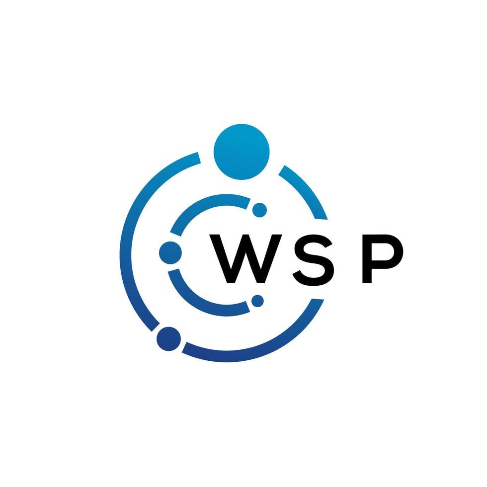 wsp brief technologie logo ontwerp op witte achtergrond. wsp creatieve initialen letter it logo concept. wsp brief ontwerp. vector