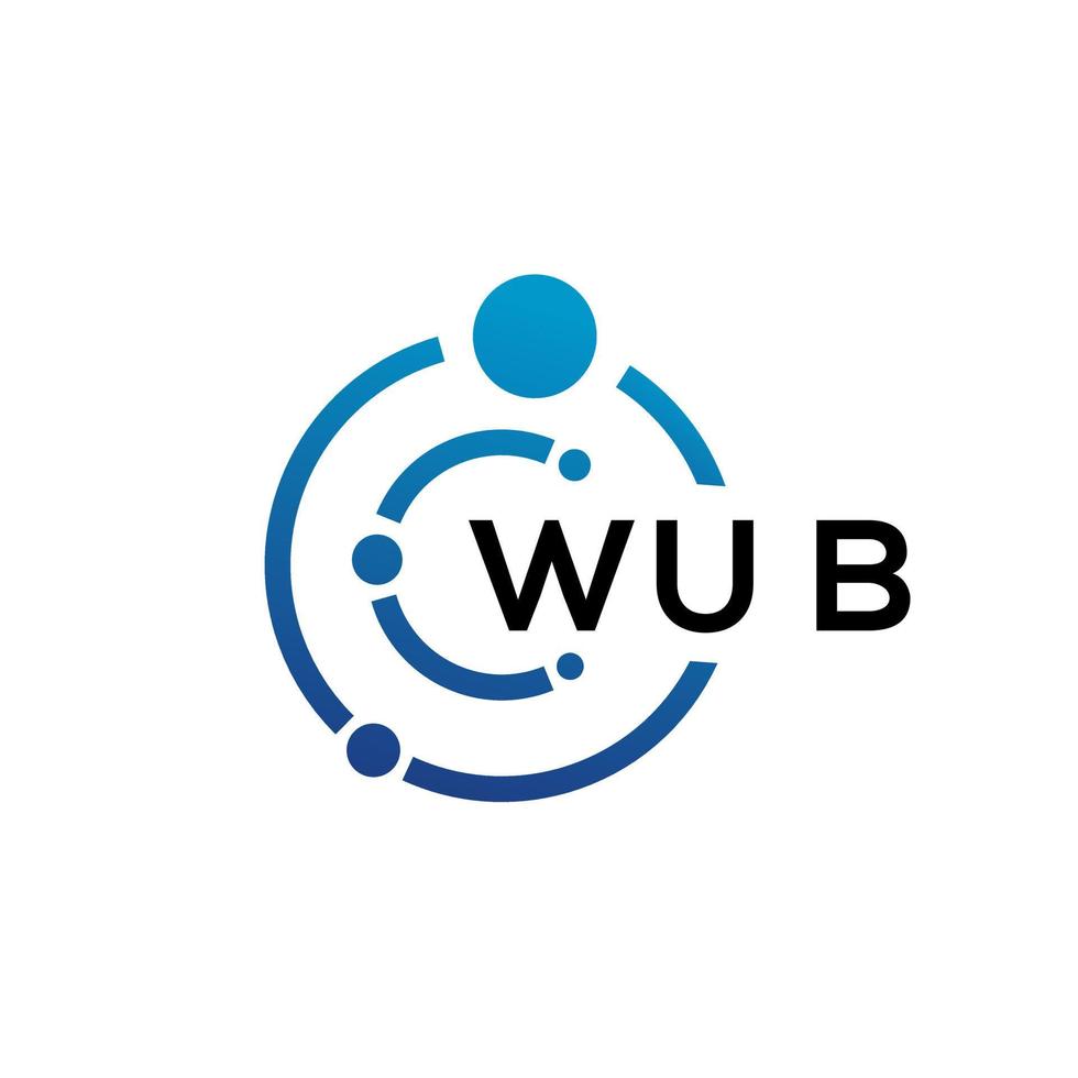 wub brief technologie logo ontwerp op witte achtergrond. wub creatieve initialen letter it logo concept. wub-briefontwerp. vector