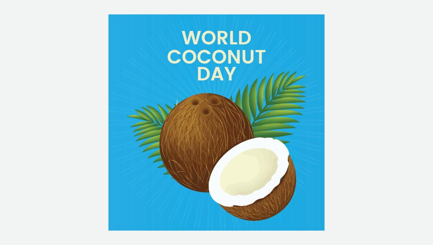 wereld kokos dag banner vector