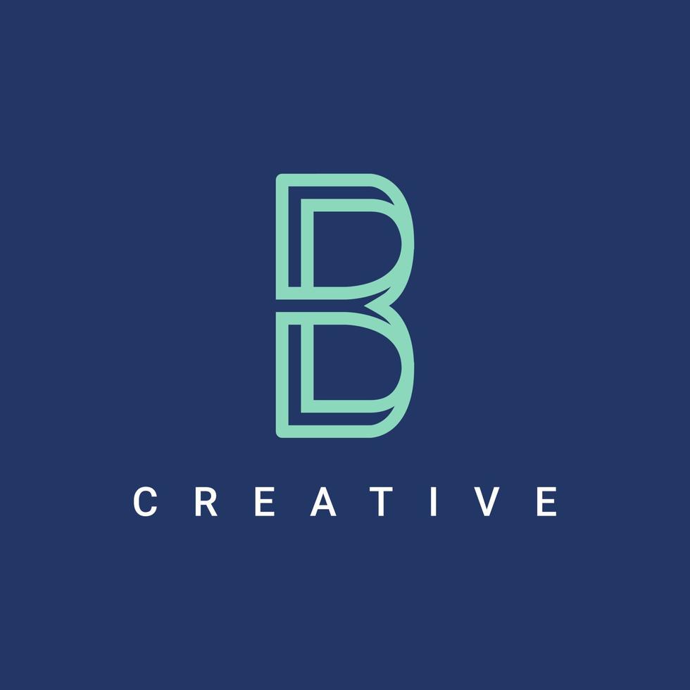 creatief logo-ontwerp met letter b. eenvoudig en schoon logo vectorsjabloon vector