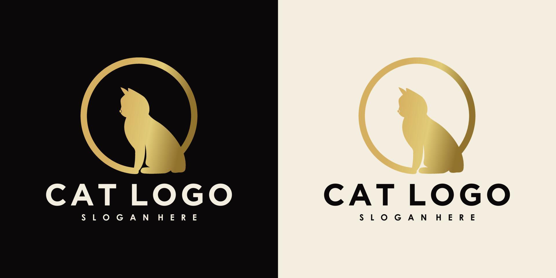 huisdier logo-ontwerp met creatief element hond en kat vector