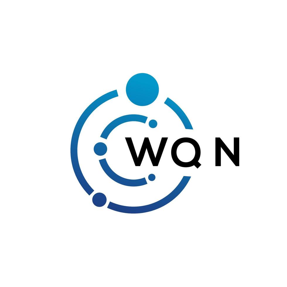 wqn brief technologie logo ontwerp op witte achtergrond. wqn creatieve initialen letter it logo concept. wqn brief ontwerp. vector