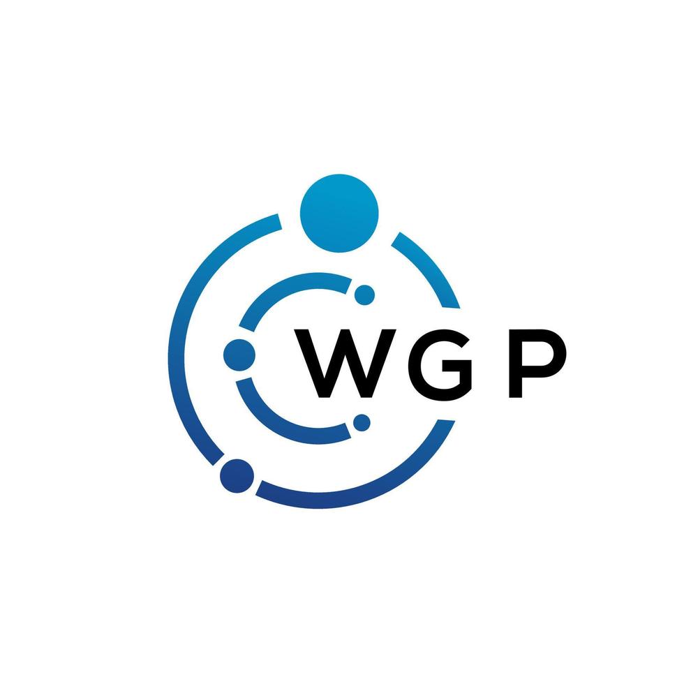 wgp brief technologie logo ontwerp op witte achtergrond. wgp creatieve initialen letter it logo concept. wgp brief ontwerp. vector