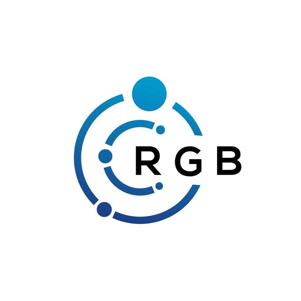 RGB-brief technologie logo ontwerp op witte achtergrond. RGB creatieve initialen letter it logo concept. RGB-letterontwerp. vector