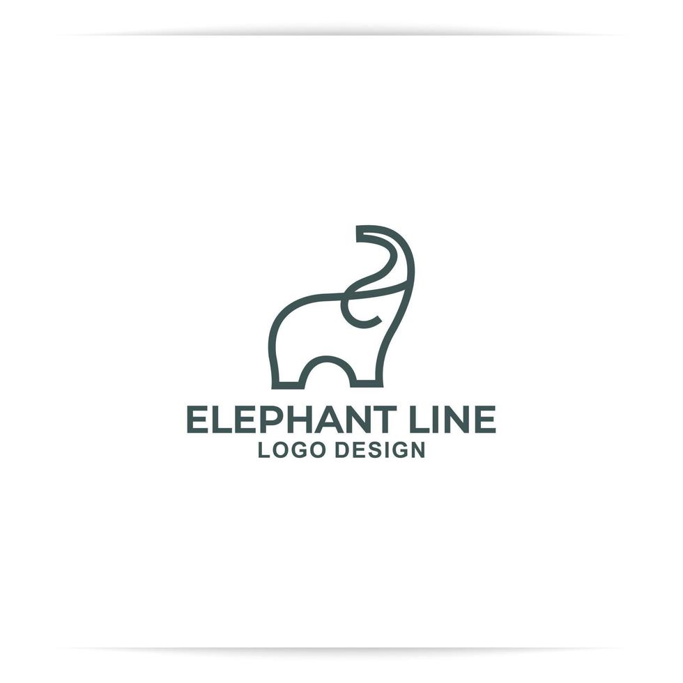 abstracte olifant lijn logo ontwerp vector. voor kleurboek vector