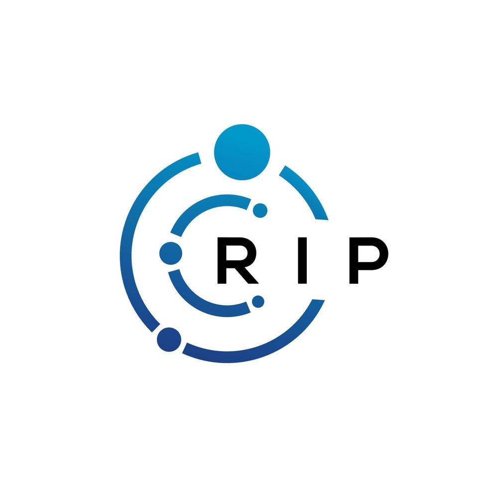 rip brief technologie logo ontwerp op witte achtergrond. rip creatieve initialen letter it logo concept. rip brief ontwerp. vector