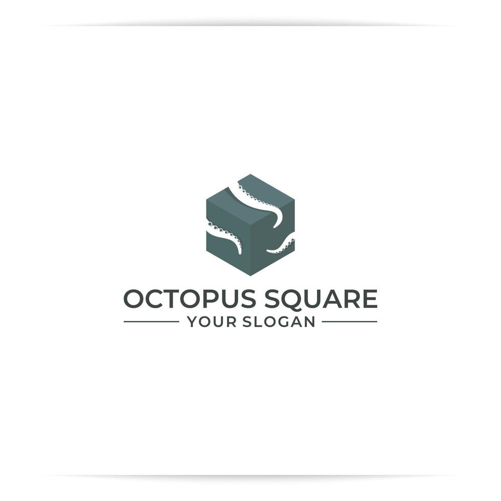 octopus doos logo ontwerp vector