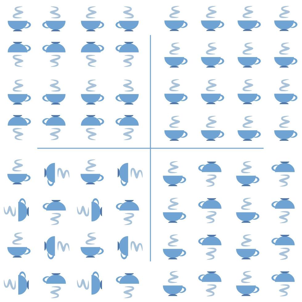 naadloos geometrisch patroon met kopjes. set. vector