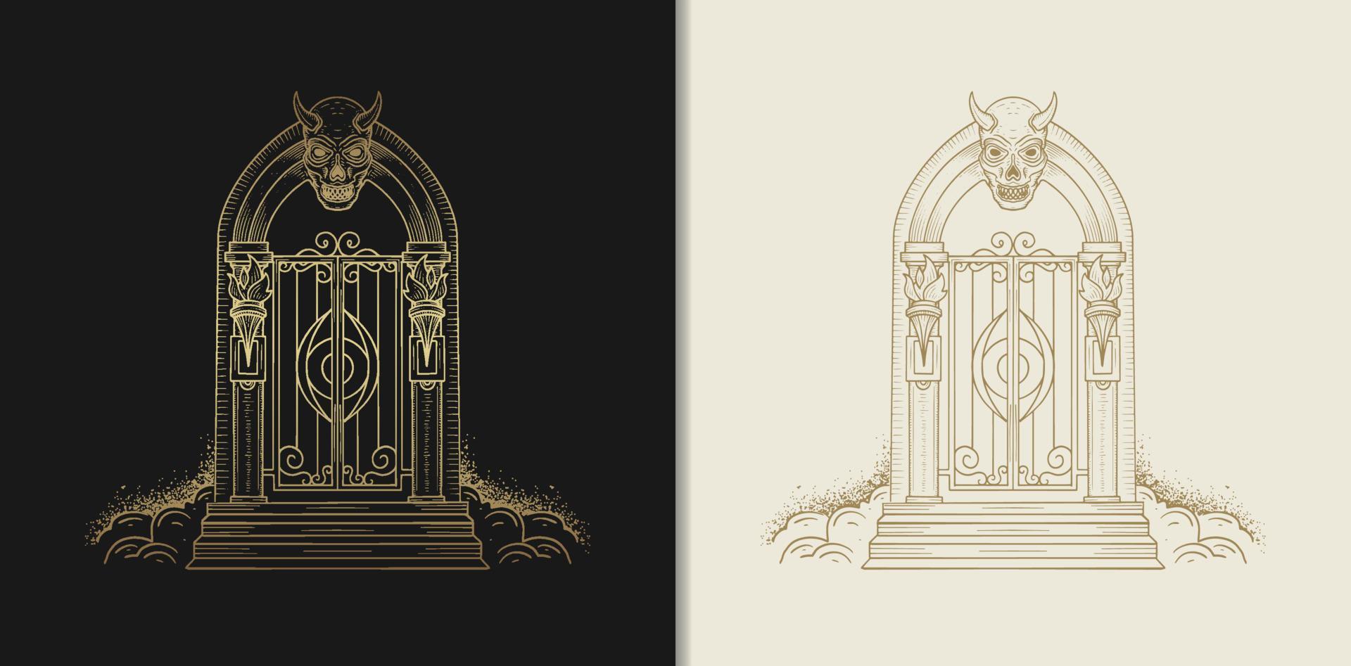 poorten van het hol van de vervloekte duivel vector