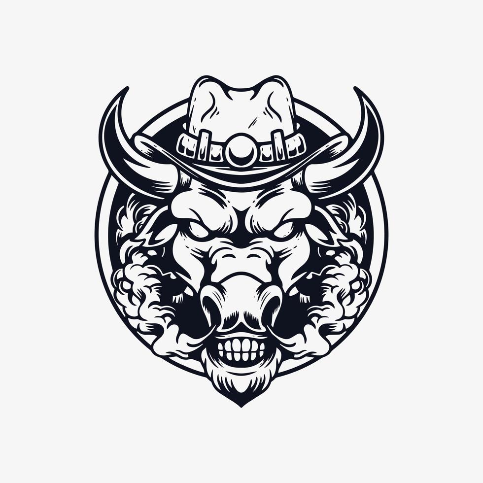 stier hoofd karakter sjabloon logo vector