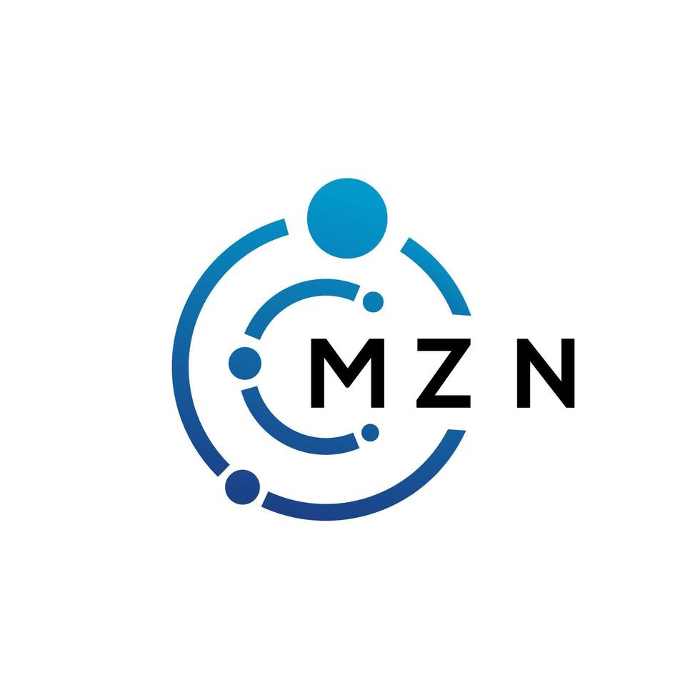 mzn brief technologie logo ontwerp op witte achtergrond. mzn creatieve initialen letter it logo concept. mzn brief ontwerp. vector