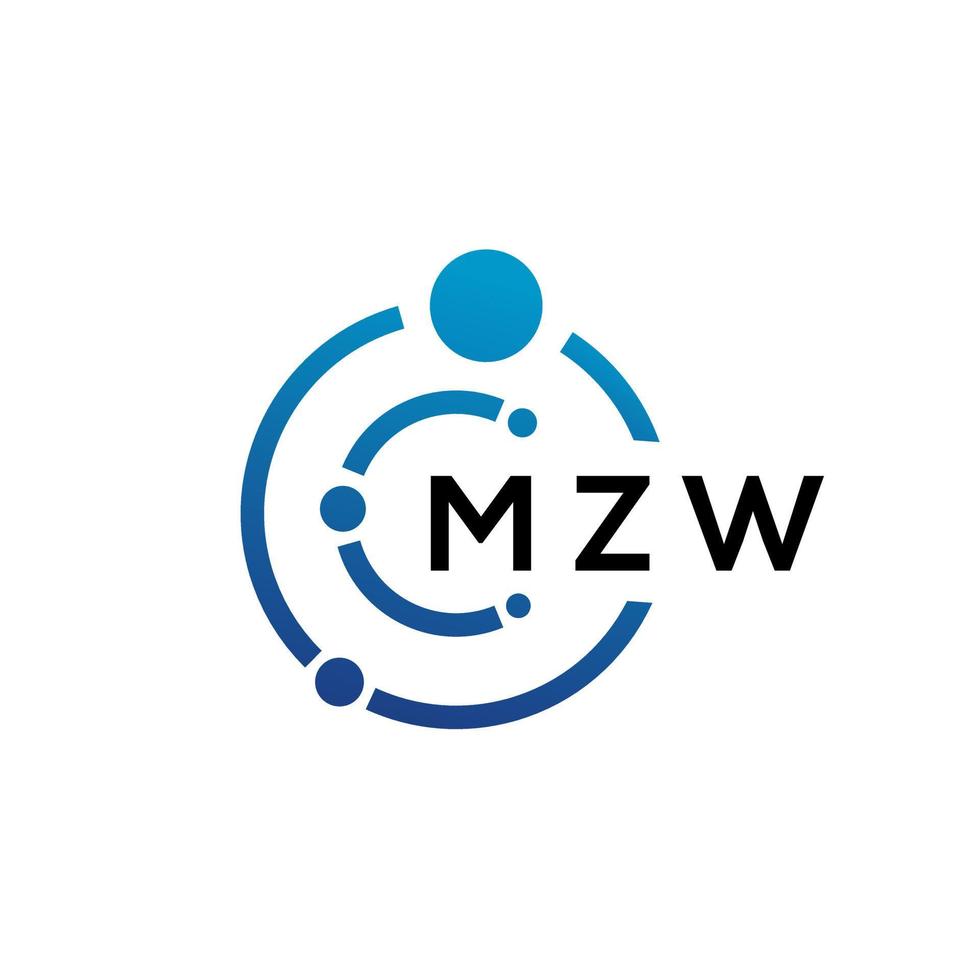 mzw brief technologie logo ontwerp op witte achtergrond. mzw creatieve initialen letter it logo concept. mzw briefontwerp. vector