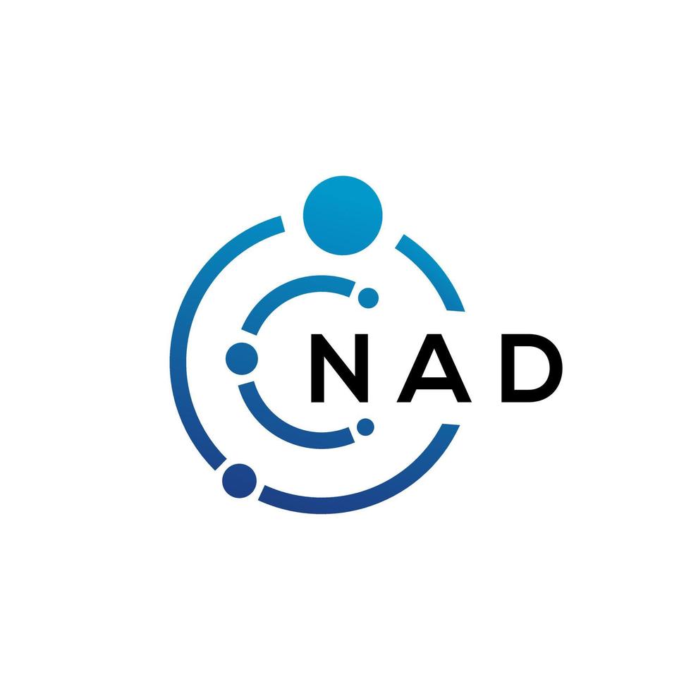 nad brief technologie logo ontwerp op witte achtergrond. nad creatieve initialen letter it logo concept. nad brief ontwerp. vector