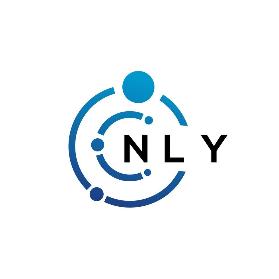 nly brief technologie logo ontwerp op witte achtergrond. nly creatieve initialen letter it logo concept. alleen letterontwerp. vector