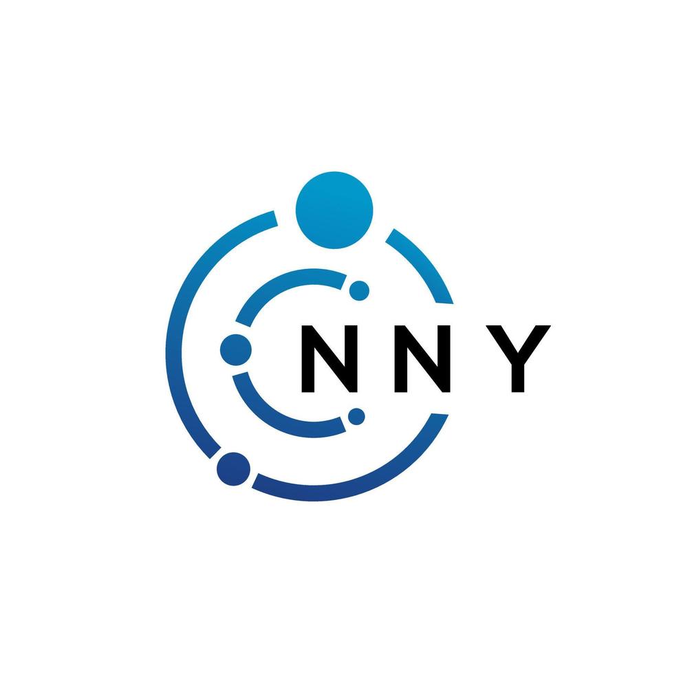 nny brief technologie logo ontwerp op witte achtergrond. nny creatieve initialen letter it logo concept. ny brief ontwerp. vector