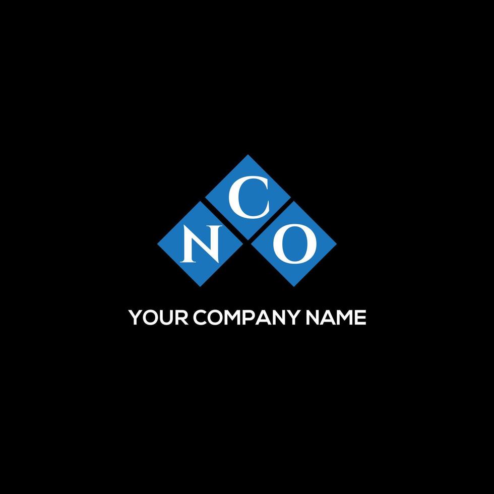 NCO brief logo ontwerp op zwarte achtergrond. nco creatieve initialen brief logo concept. nco brief ontwerp. vector