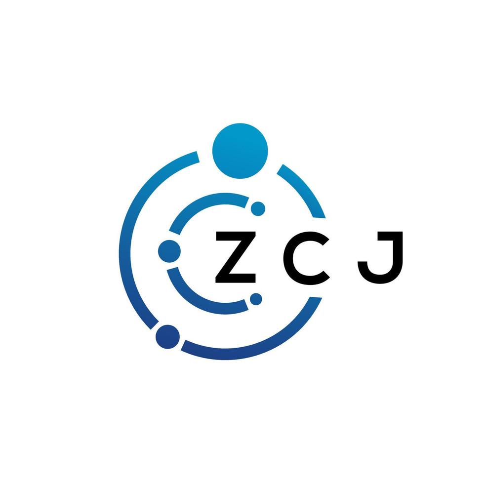 zcj brief technologie logo ontwerp op witte achtergrond. zcj creatieve initialen letter it logo concept. zcj brief ontwerp. vector