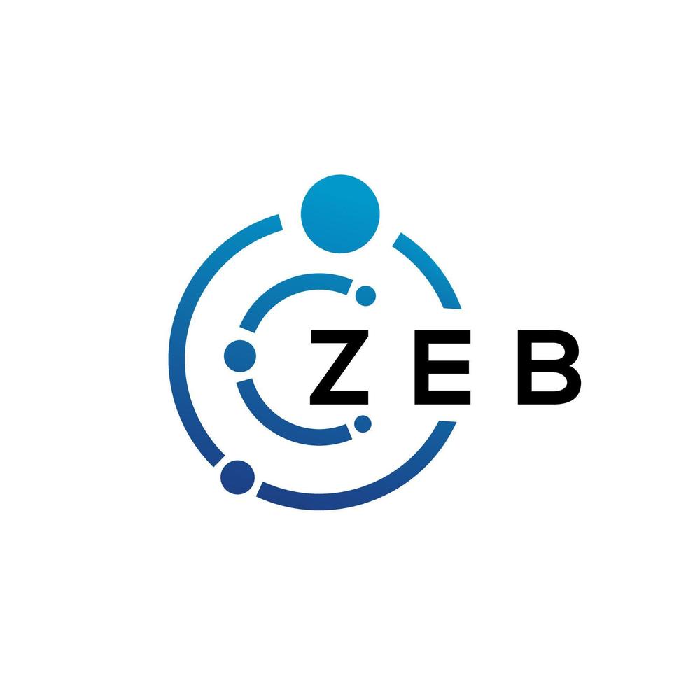 zeb brief technologie logo ontwerp op witte achtergrond. zeb creatieve initialen letter it logo concept. zeb brief ontwerp. vector