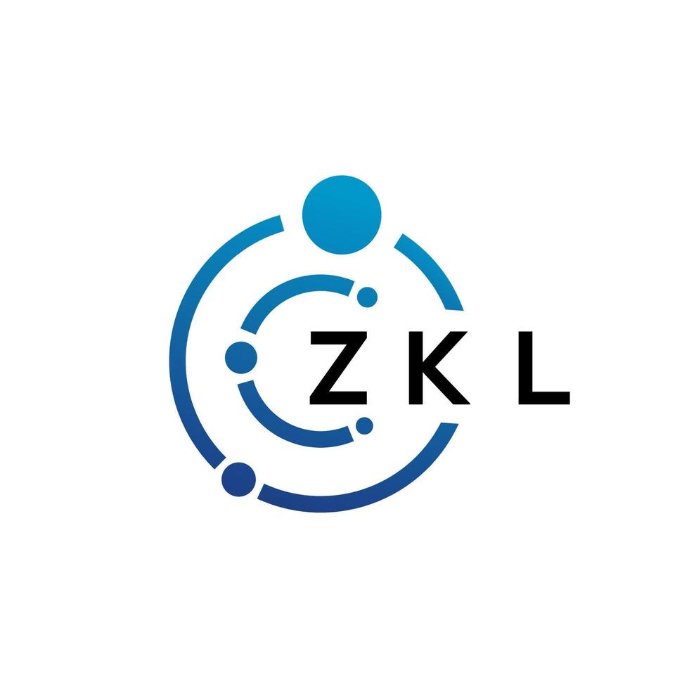 zkl brief technologie logo ontwerp op witte achtergrond. zkl creatieve initialen letter it logo concept. zkl brief ontwerp. vector