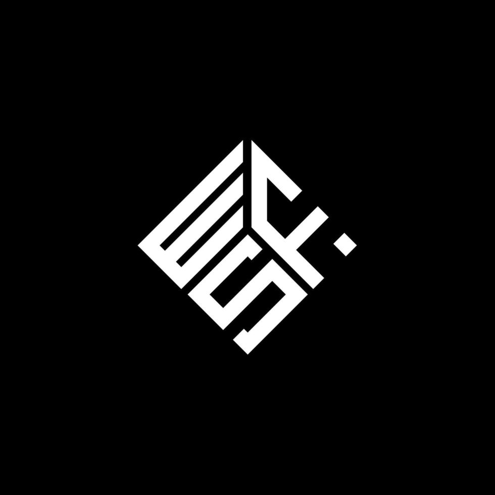 WF brief logo ontwerp op zwarte achtergrond. wfs creatieve initialen brief logo concept. wfs brief ontwerp. vector