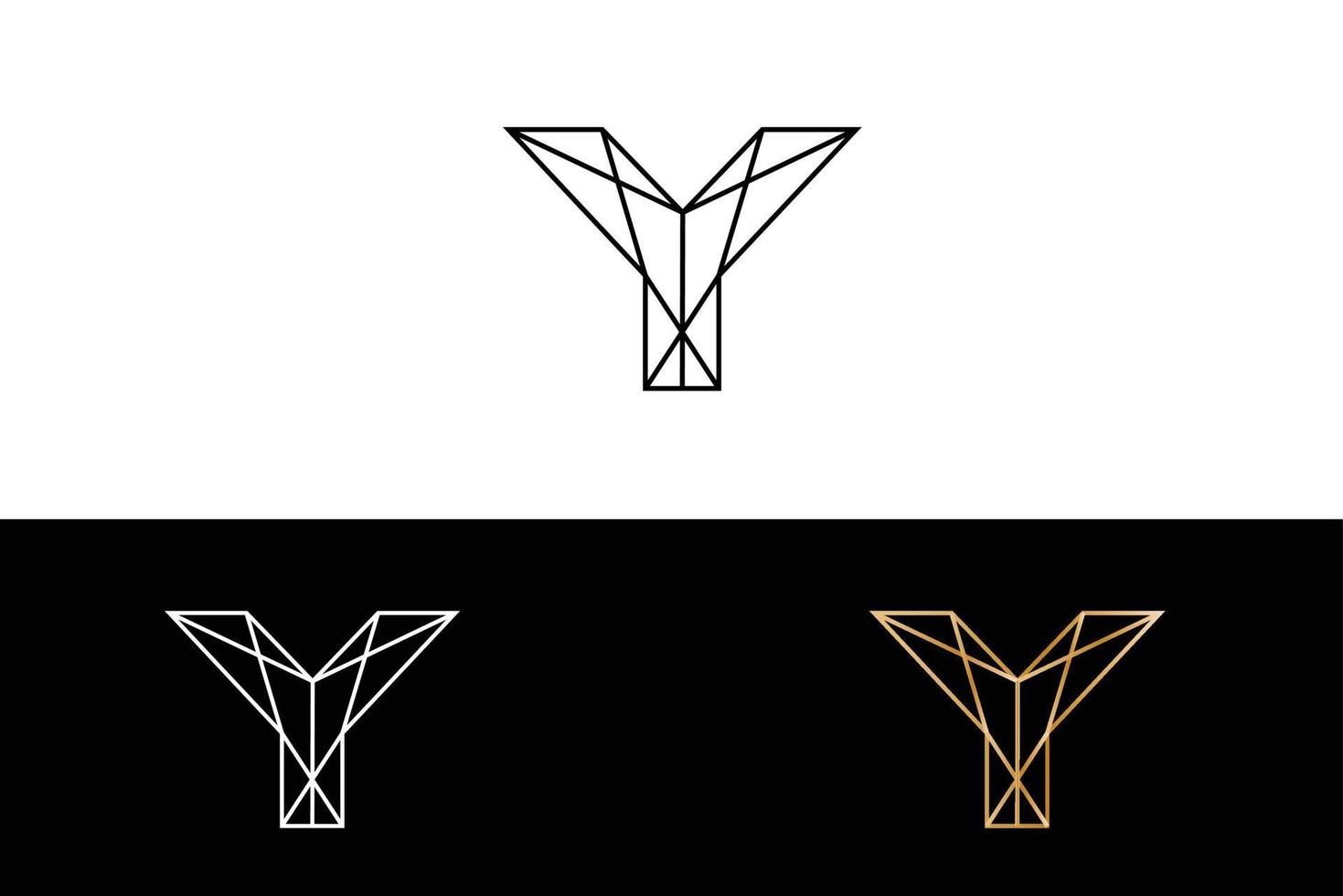 geometrische y alfabet logo vector