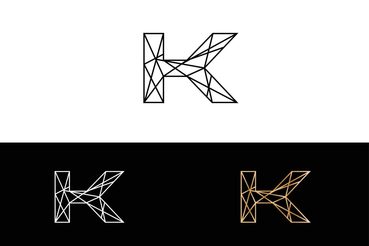 geometrisch k-logo-ontwerp vector