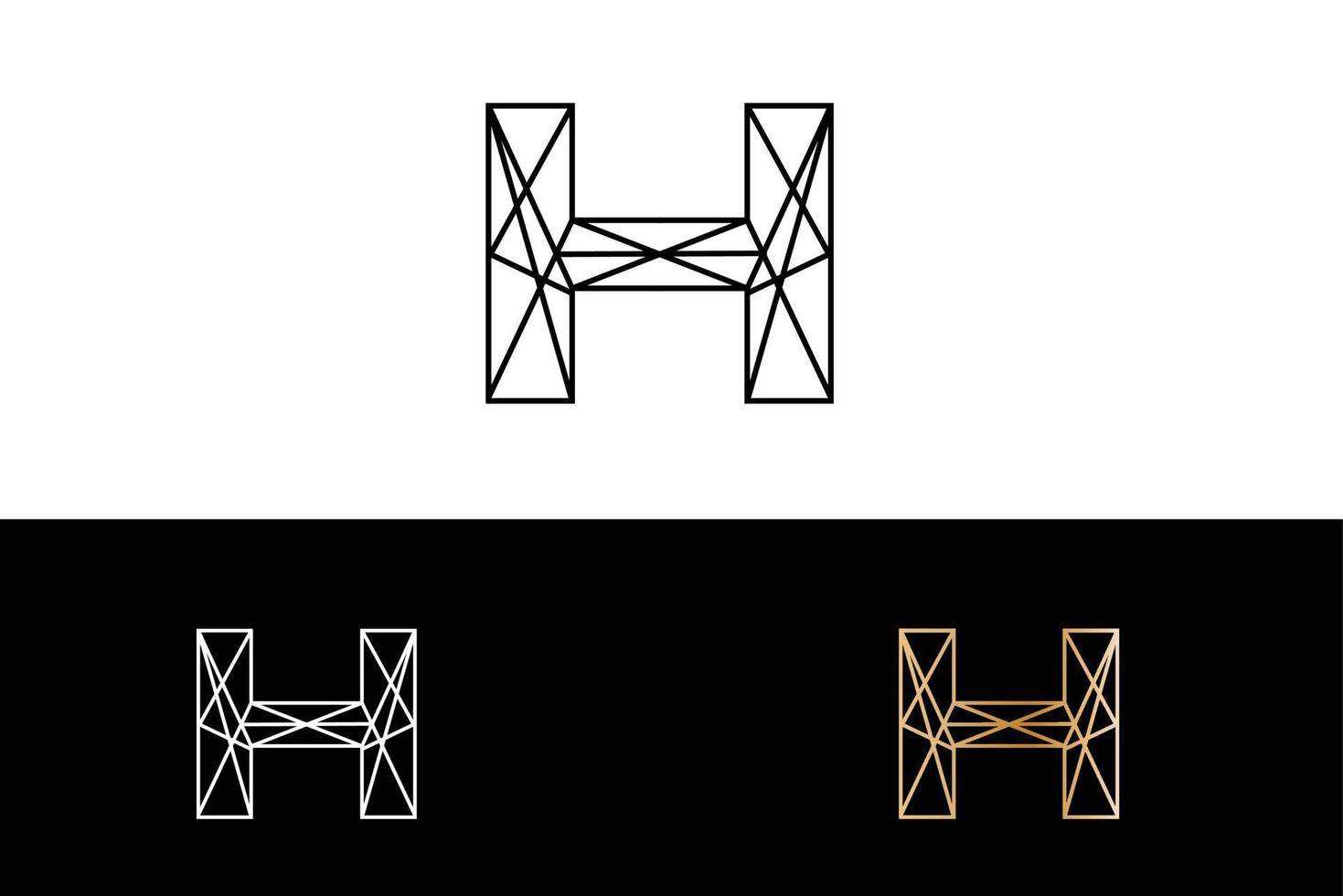 geometrisch h-logo-ontwerp vector