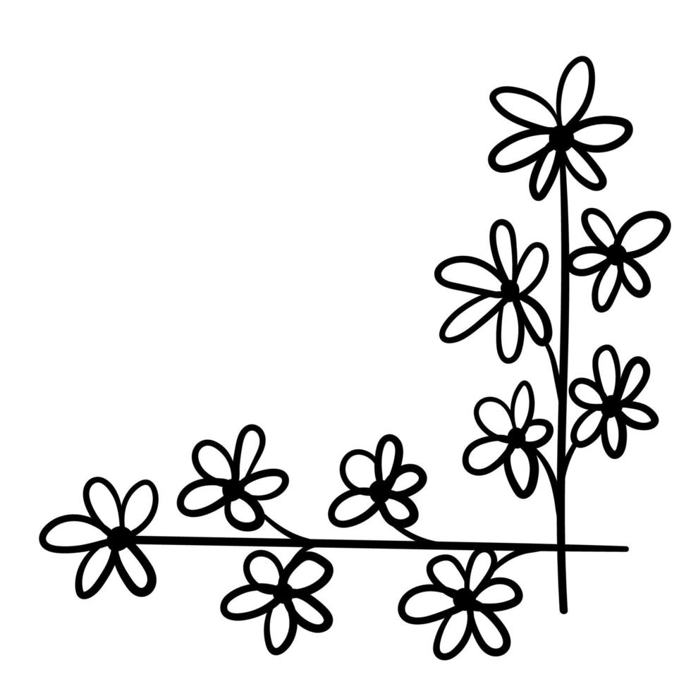 botanische hoek, ornament van bloemen en bladeren voor decoratie vector