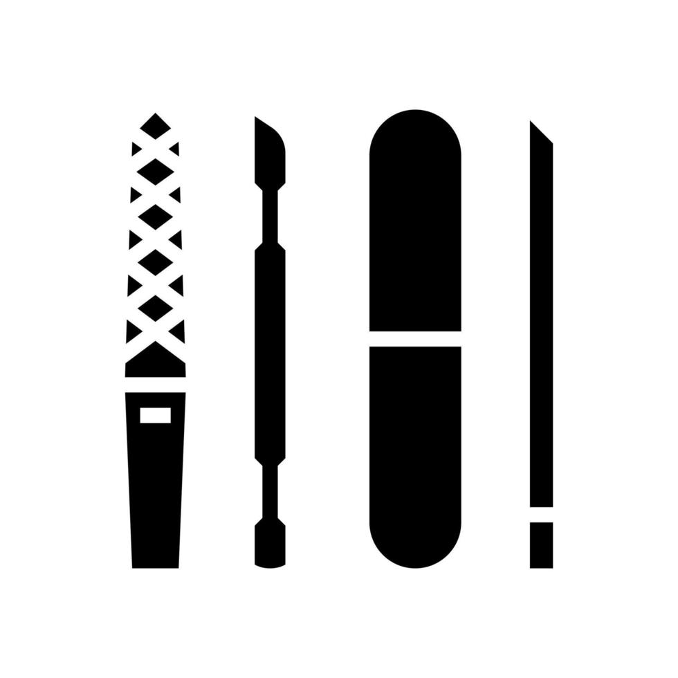 manicure en pedicure apparatuur glyph pictogram vectorillustratie vector