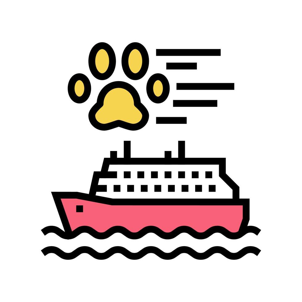 huisdier vervoer in schip kleur pictogram vectorillustratie vector