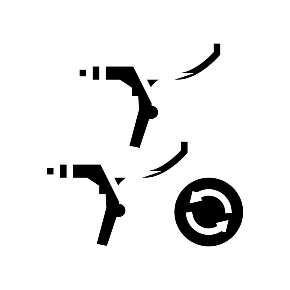remhendels vervanging glyph pictogram vectorillustratie vector