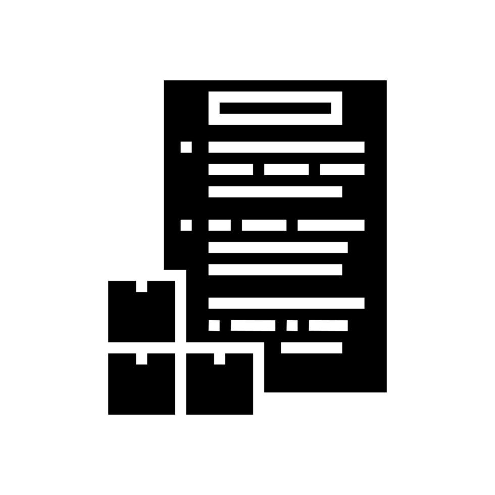 lijst met het bezorgen van pakketten glyph pictogram vectorillustratie vector